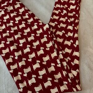 NWOT LulaRoe Red & White Scottie Dog Leggings OS